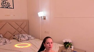 Amateur Jasmin stripping panties and masturbating