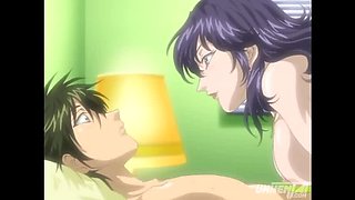 Japanese Stepmom Uncensored: My Busty Aunt Wakes Me for a Lingerie Blowjob - Hentai Anime
