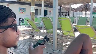 Amateur fuck in front of a crowd with my booty ebony gf