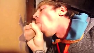 Twink Takes Big Cock at Glory Hole, Gets Mouth Full of Cum