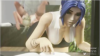 (sound) Secretary Mercy & Widowmaker Creampie Missionary Overwatch With Car Toon