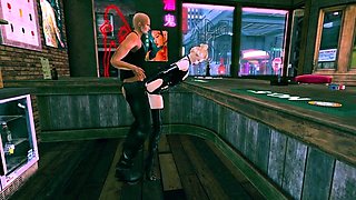 Two 3d cartoon cuties are ready for their bath