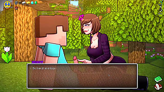 HornyCraft Minecraft Parody - Steve Gets Sloppy Handjob from Jenny for a Diamond