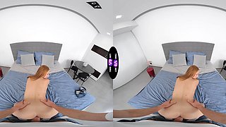 Redheaded vixen Lucianna Luci deepthroats in VR as she flips into raunchy positions