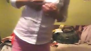 Webcam girl teases with white panties