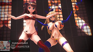 mmd r18  Kizuna AI & Mirai Akari FUCK Me sex dance ahegao ntr fuck hard dildo 3d hentai