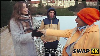 Stacy Cruz, Veronica Leal And Charlie Dean In A Kinky Couple Had A Hard Threesome With A Hot Girl, Her Boyfriend Watched Through The Glass