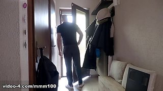 Stunning French MILF with big tits fucked on the sofa in schoolgirl outfit - MMM100